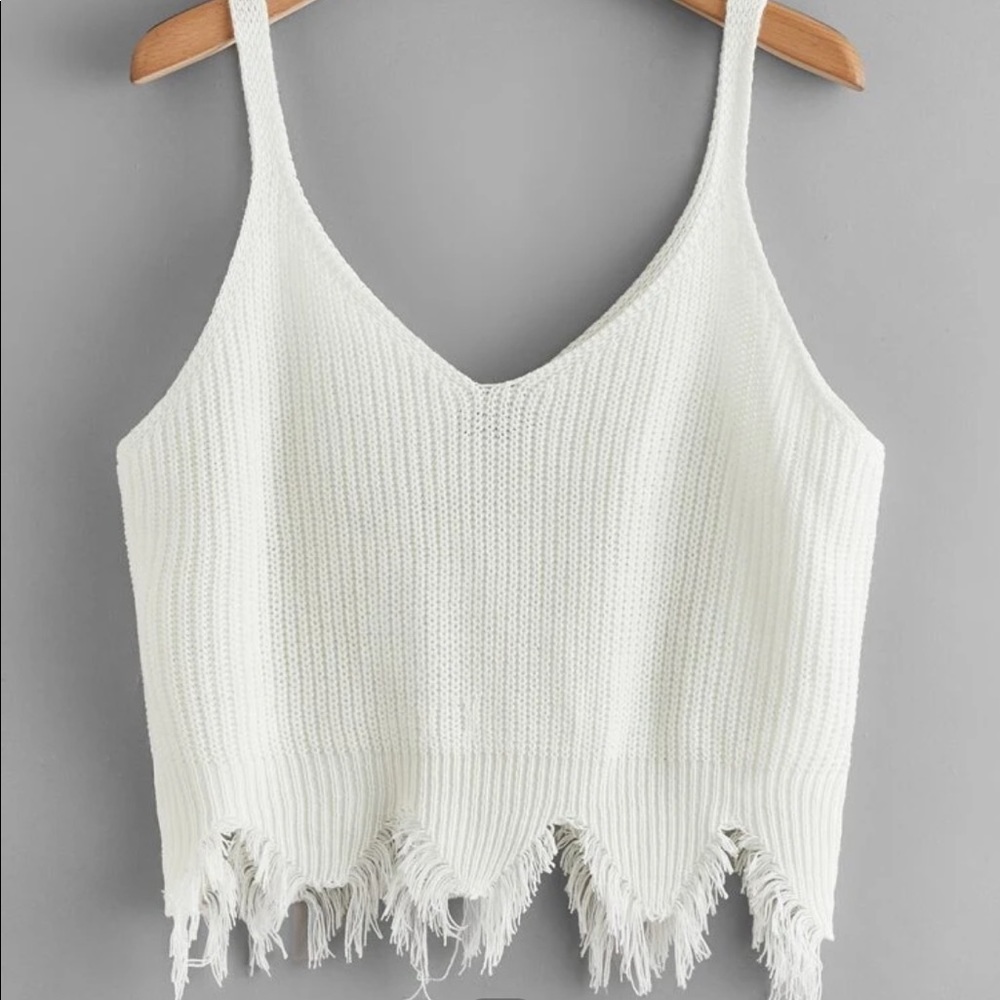 SOLD NWT SHEIN Fringe Crop Top
